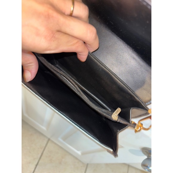 Black & White Crossbody Bag with Beige Strap SN&Fashion Shoulder Purse - Picture 3 of 4